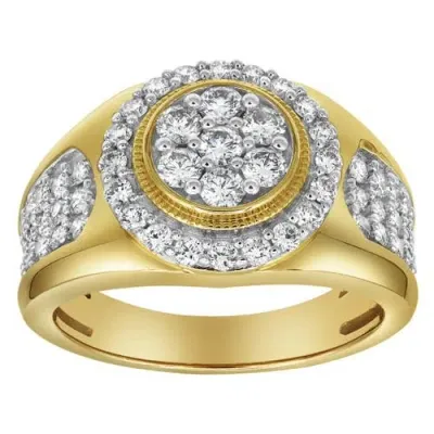 Luvmyjewelry Heavyweight Diamond 14k Yellow Gold Diamond Men Statement Ring