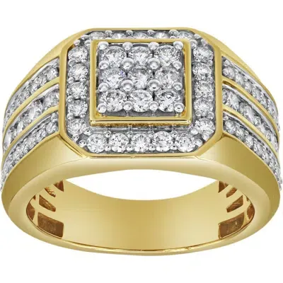 Luvmyjewelry Hexonic Deluxe 14k Yellow Gold Diamond Men Statement Ring