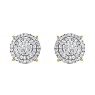 Luvmyjewelry High Roller 14k Yellow Gold Diamond Stud Earrings