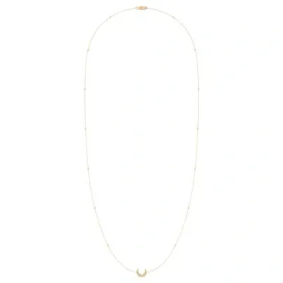 Luvmyjewelry Midnight Crescent Layered Sterling Silver Diamond Necklace In 14kt Gold Vermeil On Sterling