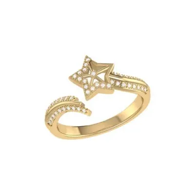 Luvmyjewelry Milky Way Sterling Silver Diamond Ring In 14kt Gold Vermeil On Sterling