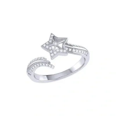 Luvmyjewelry Milky Way Sterling Silver Diamond Ring