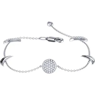 Luvmyjewelry Moonlit Sterling Silver Diamond Bracelet