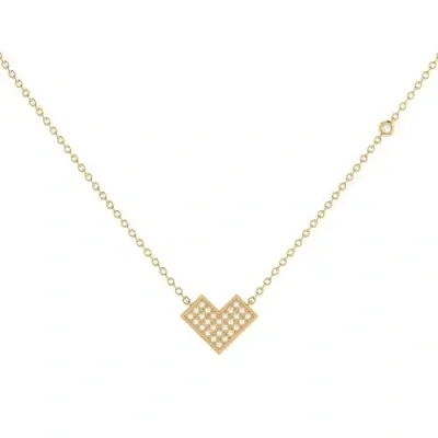 Luvmyjewelry One Way Arrow Sterling Silver Diamond Necklace In 14kt Gold Vermeil On Sterling