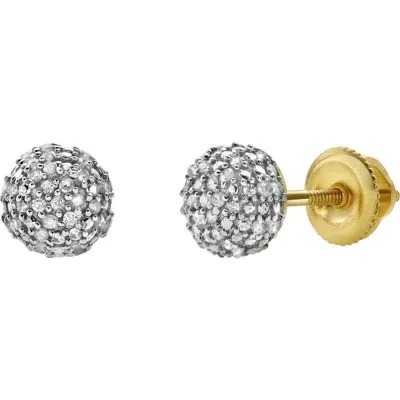 Luvmyjewelry Orbius 10k Yellow Gold Diamond Stud Earrings