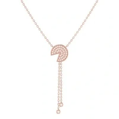 Luvmyjewelry Pac Man Candy Sterling Silver Diamond Lariat Necklace In 14kt Rose Gold Vermeil