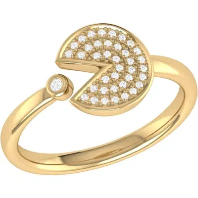 Luvmyjewelry Pac Man Candy Sterling Silver Diamond Open Ring In 14kt Gold Vermeil On Sterling