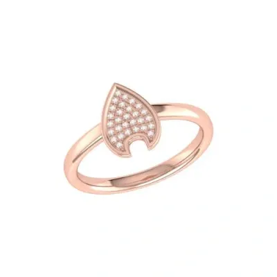 Luvmyjewelry Rain Drop Sterling Silver Diamond Ring In 14kt Rose Gold Vermeil