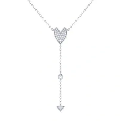 Luvmyjewelry Raindrop Drip Sterling Silver Diamond Y Necklace