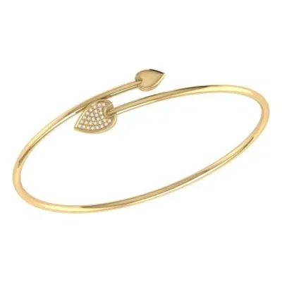 Luvmyjewelry Raindrop Sterling Silver Diamond Bangle In 14kt Gold Vermeil On Sterling