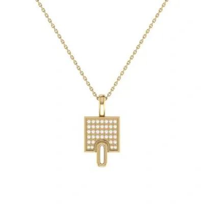 Luvmyjewelry Sidewalk Square Diamond Pendant In 14k Yellow Gold Vermeil On Sterling Silver In 14kt Gold Vermeil On Sterling