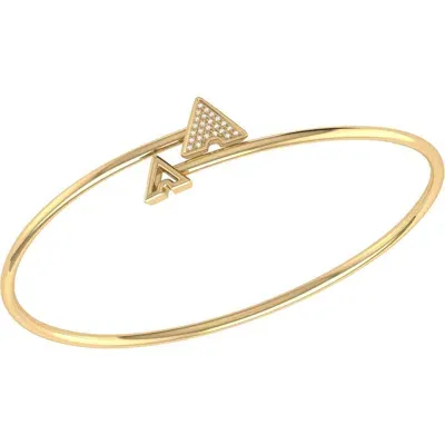 Luvmyjewelry Skyscraper Triangle Roof Sterling Silver Diamond Bangle In 14kt Gold Vermeil On Sterling