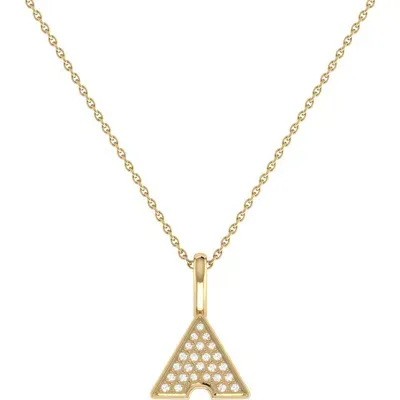 Luvmyjewelry Skyscraper Triangle Sterling Silver Diamond Chain Pendant In 14kt Gold Vermeil On Sterling