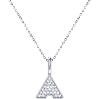 Luvmyjewelry Skyscraper Triangle Diamond Pendant In Sterling Silver In White