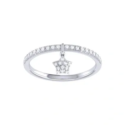 Luvmyjewelry Starkissed Sterling Silver Diamond Charm Ring