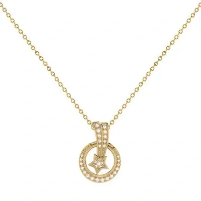 Luvmyjewelry Stellar Eclipse Sterling Silver Diamond Pendant Necklace In 14kt Gold Vermeil On Sterling