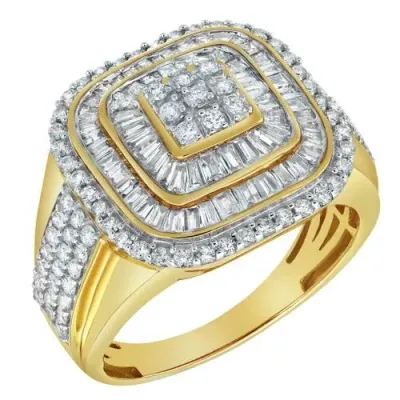 Luvmyjewelry Street King 14k Yellow Gold Diamond Men Statement Ring