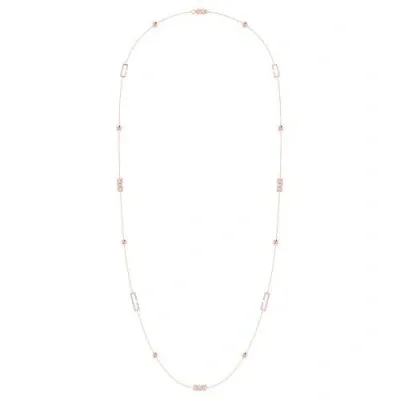 Luvmyjewelry Traffic Light Layered Sterling Silver Diamond Necklace In 14kt Rose Gold Vermeil