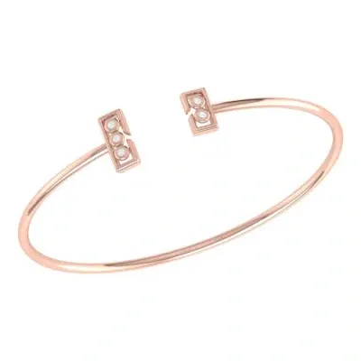 Luvmyjewelry Traffic Light Sterling Silver Diamond Adjustable Cuff In 14kt Rose Gold Vermeil