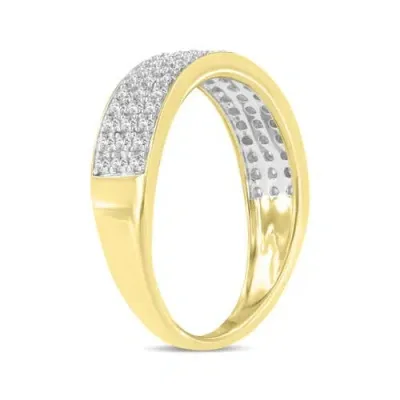 Luvmyjewelry Trium Unisex Diamond Band Ring In 10k Yellow Gold