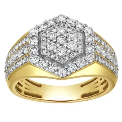 Luvmyjewelry World Champ 14k Yellow Gold Diamond Men Statement Ring