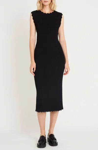 Luxely Dove Rib Knit Sheath Dress In Meteorite