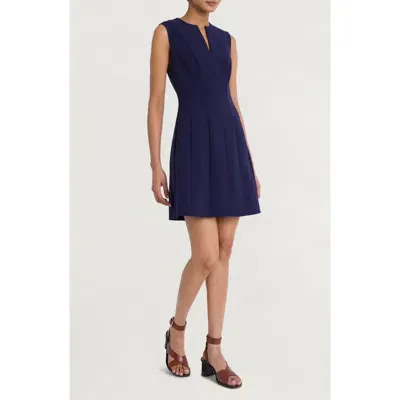 Luxely Sleeveless A-line Dress In Evening Blue