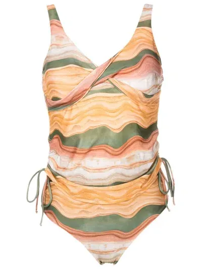 Lygia & Nanny Bruma Printed Tankini In Brown