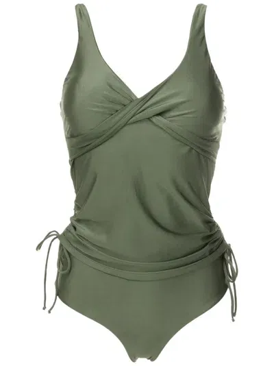 Lygia & Nanny Bruma Twisted Ruched Tankini In Grün