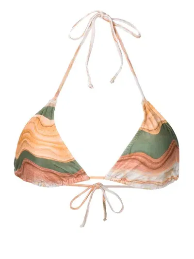 Lygia & Nanny Abstract-print Bikini Top In Brown