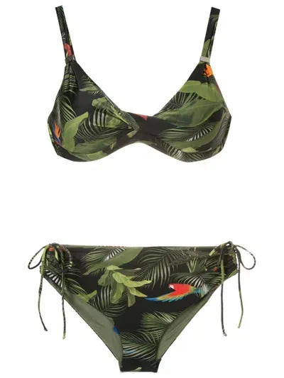 Lygia & Nanny Marcela High-waist Bikini Set In Green