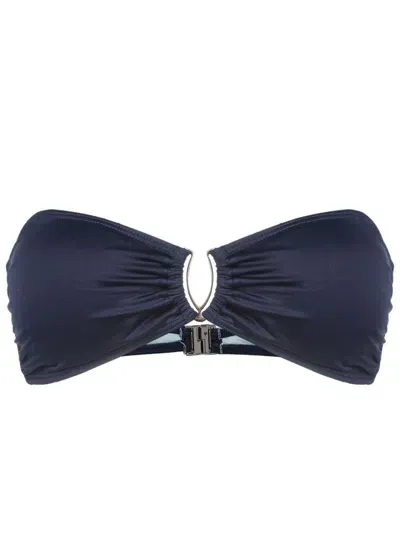 Lygia & Nanny Mika Gathered-detail Bikini Top In Blue