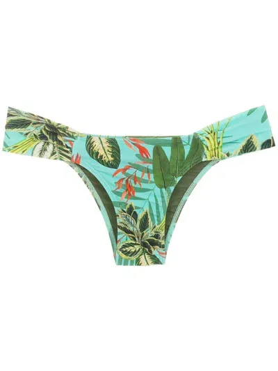 Lygia & Nanny Ritz Tropical Print Bikini Bottoms In Green