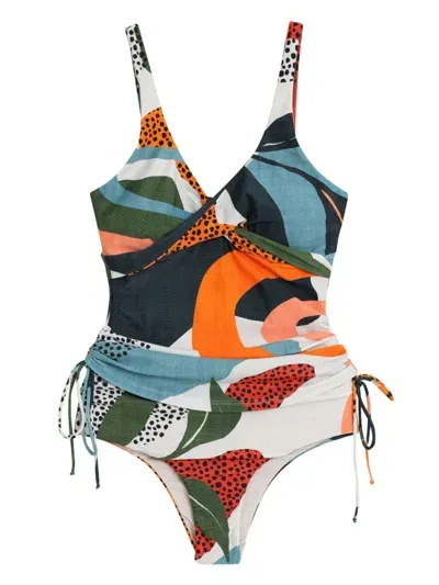 Lygia & Nanny Tankini Bruma Abstract-print Swimsuit In Blue