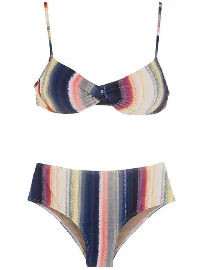 Lygia & Nanny Verônica Stripe-print Bikini Set In Multicolour