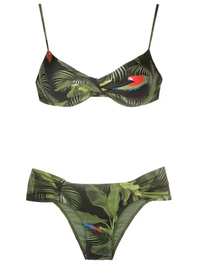 Lygia & Nanny Anne Leaf-print Bikini In Green