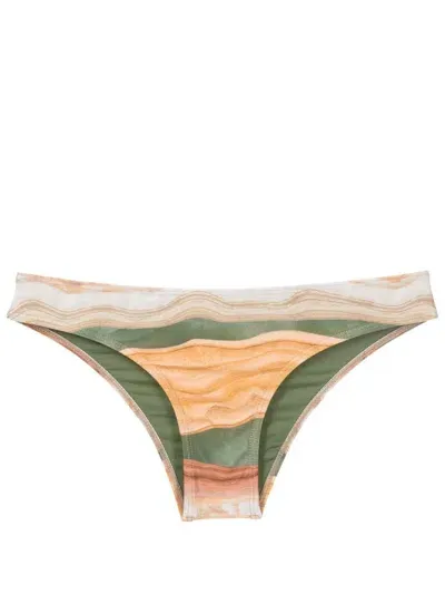 Lygia & Nanny Ritz Draped Bikini Bottom In Orange