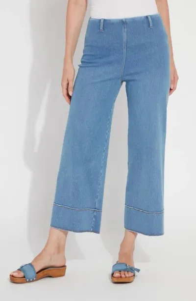 Lyssé Margo High Waist Crop Jeans In Bleached Blue