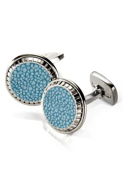 M Clip M-clip Stingray Cuff Links In Blue