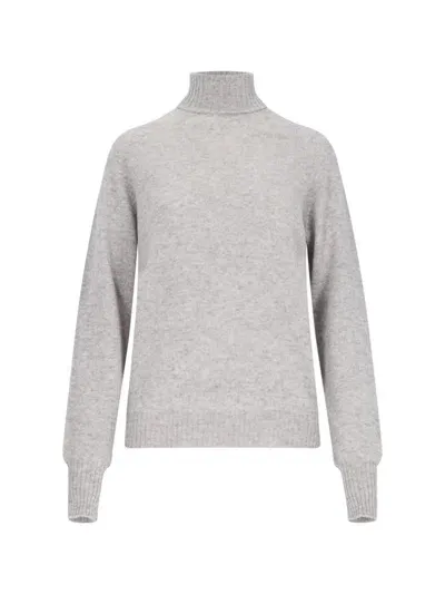 Ma'ry'ya Classic Turtleneck Sweater In Grey