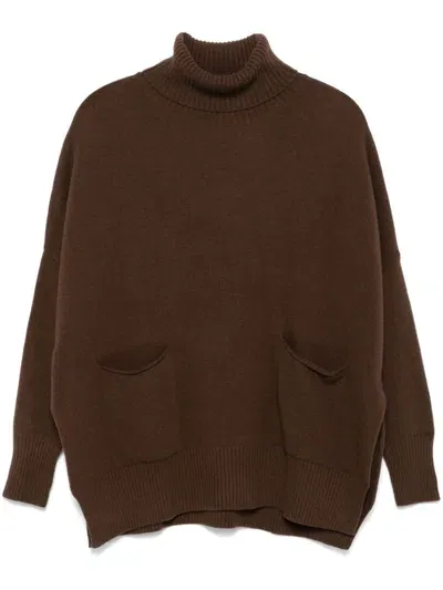 Ma'ry'ya Turtleneck Sweater In Brown