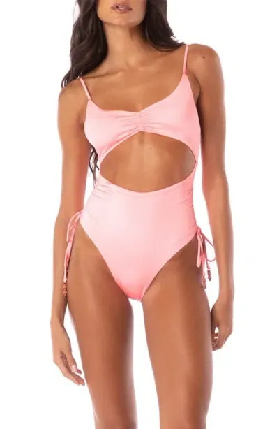 Maaji Orchid Pink Kai Cutout Reversible One-piece Swimsuit