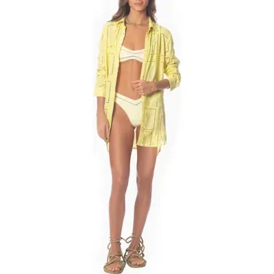 Maaji Palmetto Mandy Cover-up Tunic In Yellow