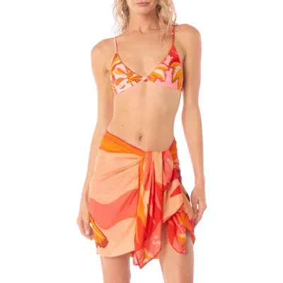 Maaji Summer Dunes Pastel Swirl Isla Cover-up Pareo In Pink