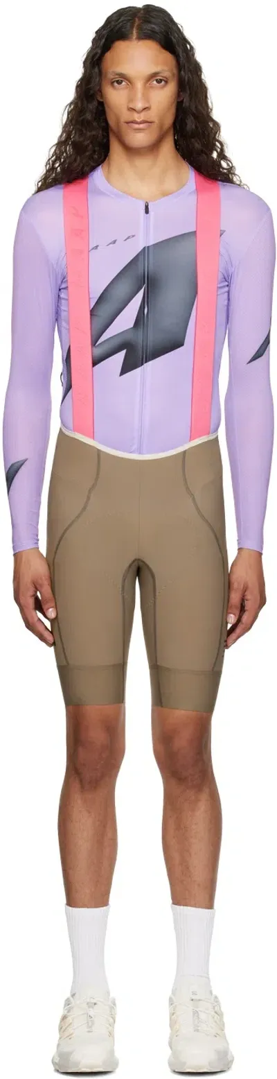 Maap Taupe Eclipse Team Bib Evo Shorts In Truffle