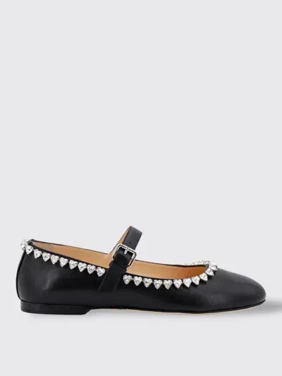 Mach & Mach Audrey Nappa Leather Round Toe Ballerina Shoes In Black