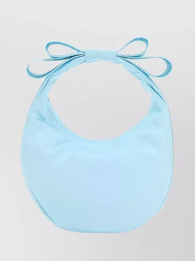 Mach & Mach Delicate Bow Satin Handbag In Blue