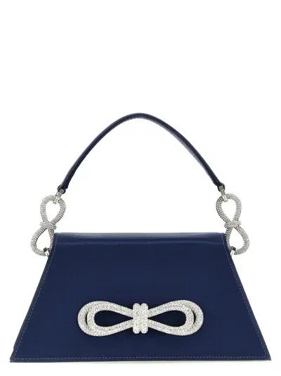 Mach & Mach Double Bow Hand Bags In Blue