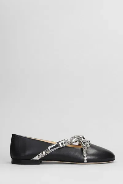 Mach & Mach Ballet Flats In Black