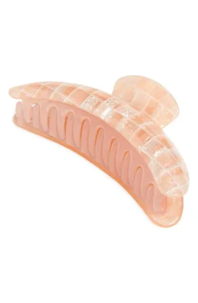 Machete Jumbo Heirloom Claw Hair Clip In Apricot Shell Checker